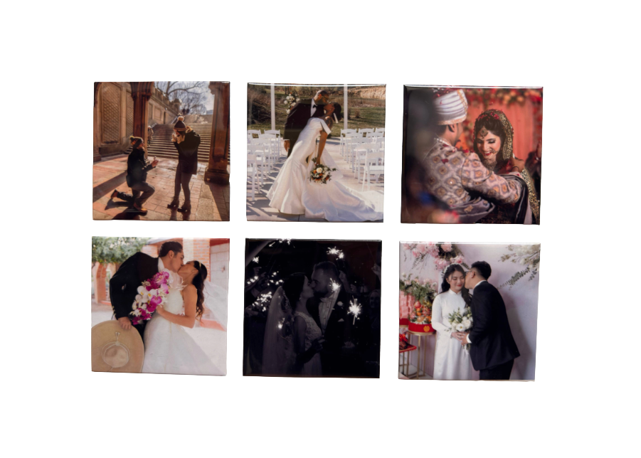 6 Personalised Photo Magnets 2.5x2.5 inch